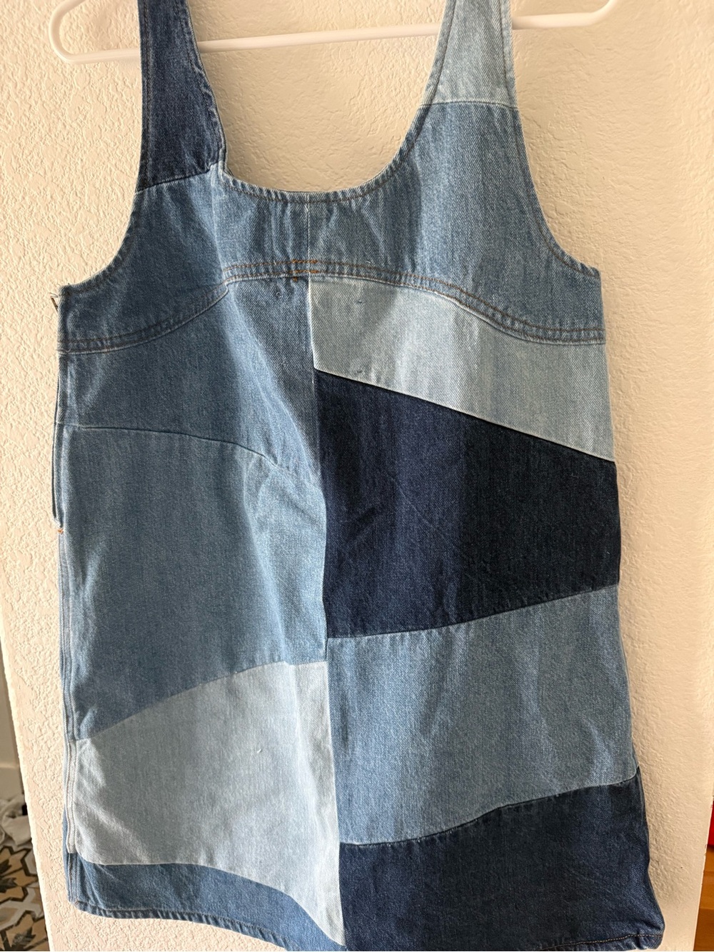 FRAME Patchwork Denim Mini Skirt - Light and Dark Blue - Picture 5 of 7